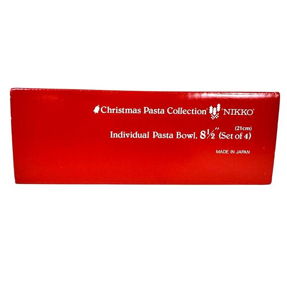 Nikko Japan Christmastime Collection 8.5" Pasta Bowls-Set of 4 in Box-Excellent! - Picture 5 of 6